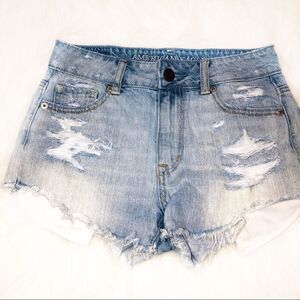 American Eagle cheeky distressed shorts
